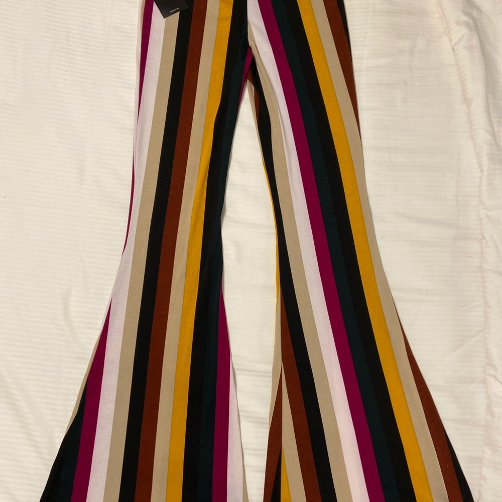 Forever21 Striped bell bottom pants